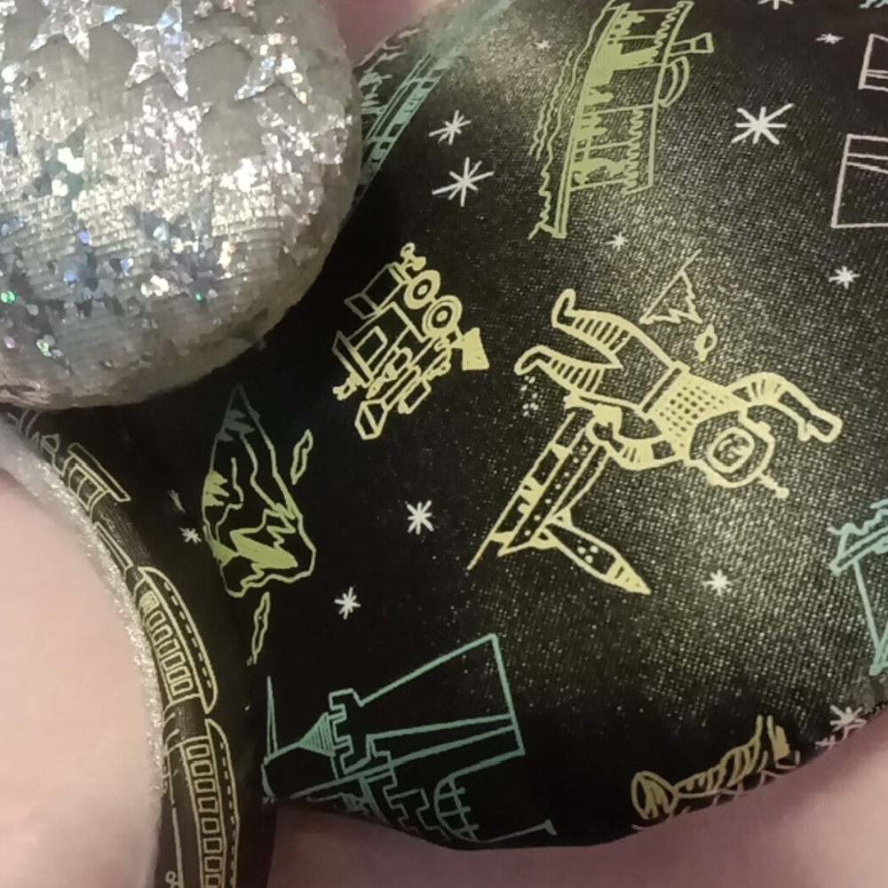 Disney Silver Glitter Minnie Mouse Ears Headband - Picture 4 of 6